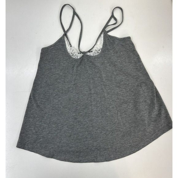 Womens Express Tank Top Size XS Gray Spaghetti Strap Lace Neckline Cami - Picture 1 of 9